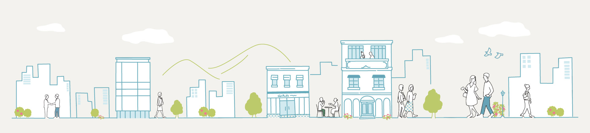 街並み　イラスト